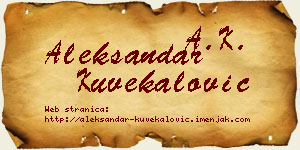 Aleksandar Kuvekalović vizit kartica